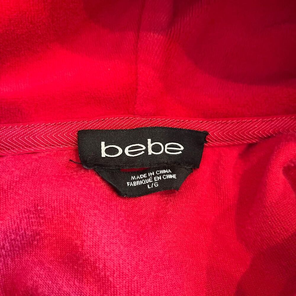 Early 2000s Y2K Bebe Rhinestone Velour super soft Cherry Red Hoodie! - Picture 4 of 4